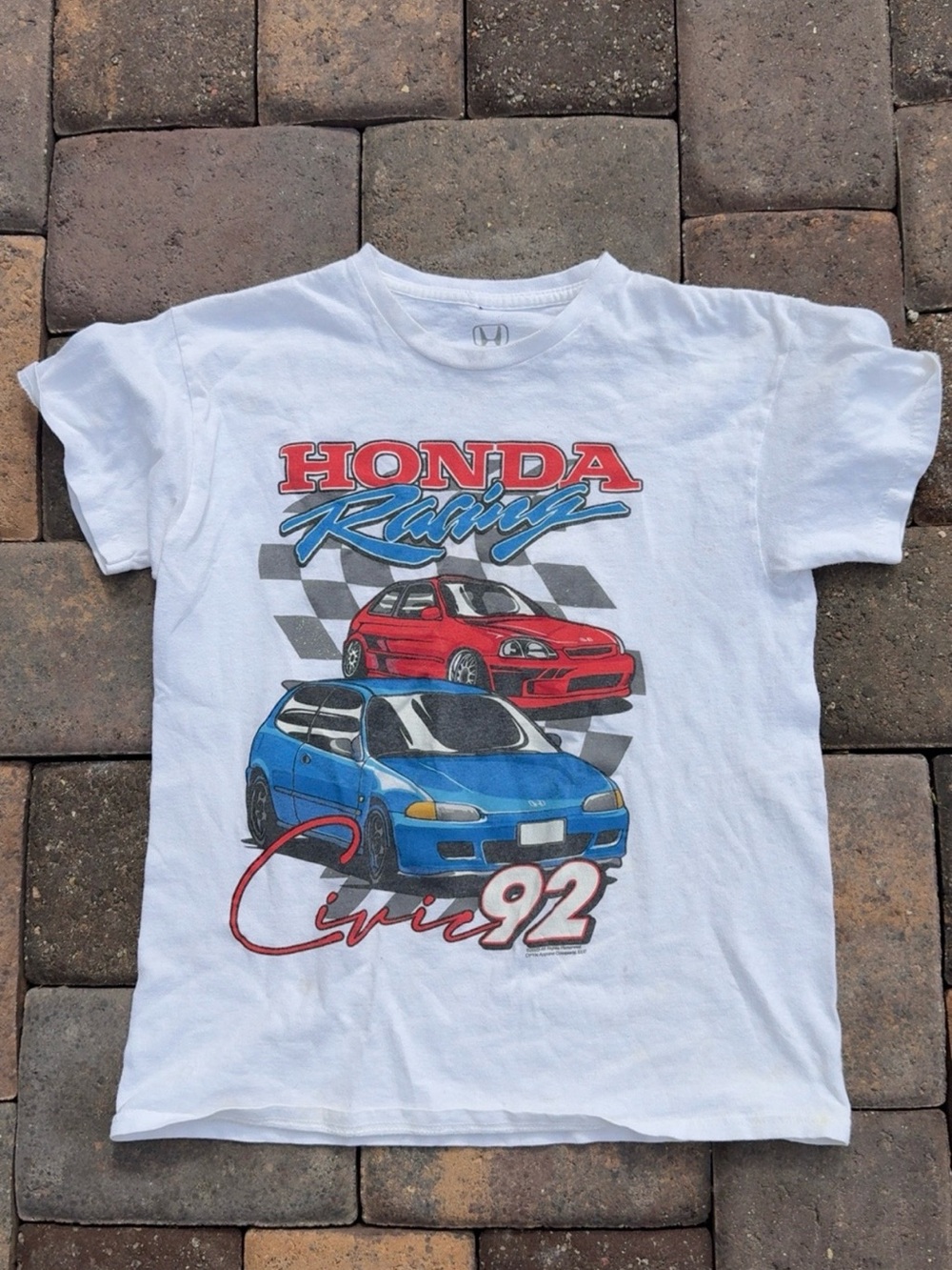 Honda Racing 'Civic 92' Kids White Graphic Tee